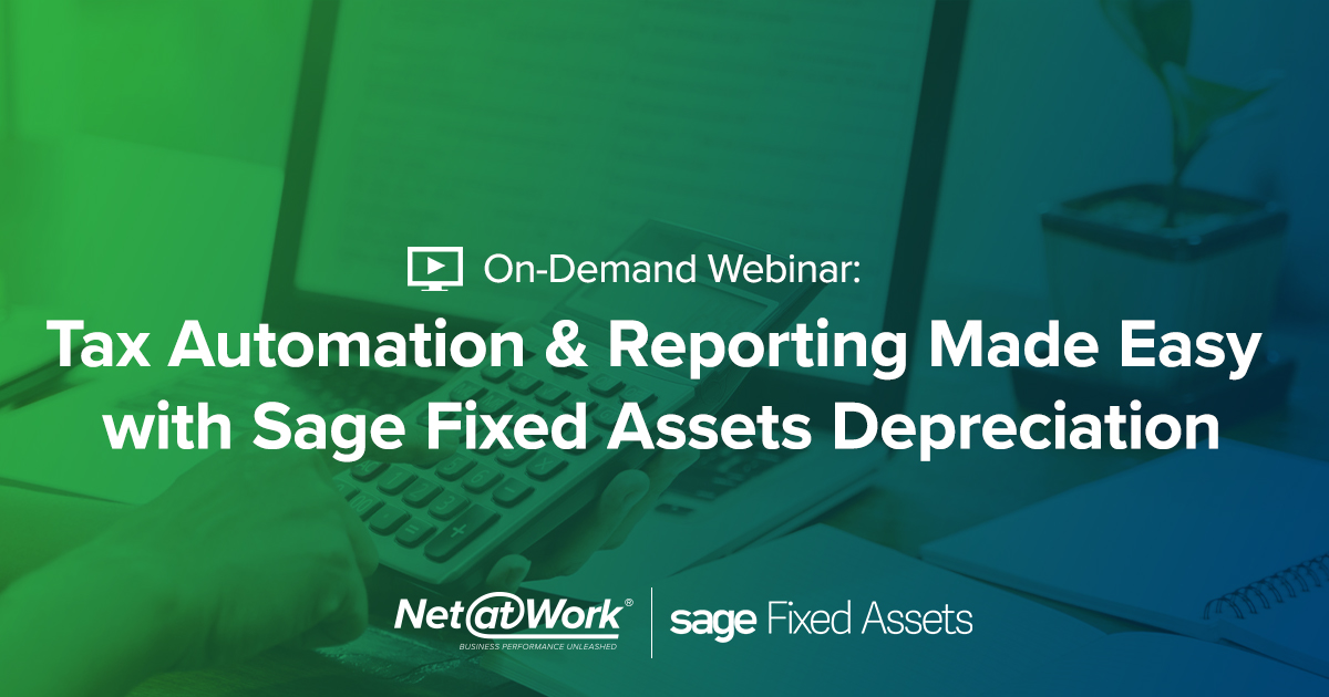 Sage Fixed Assets Depreciation Tax Automation & Reporting Made Easy