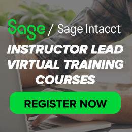 Sage Intacct Instructor Lead Virtual Training Courses